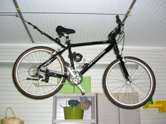 Bike Storage made easy garageflex bike rack celing hoist